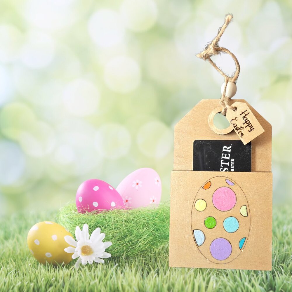 Wood Easter Gift Tag, Hand-Painted Wooden Easter Gift Tag , Easter basket tag